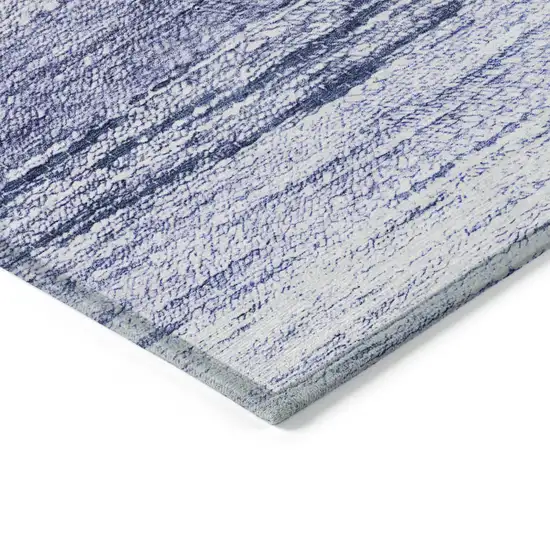 Navy Blue And Ivory Ombre Washable Indoor Outdoor Area Rug Photo 5