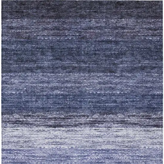 Navy Blue And Ivory Ombre Washable Indoor Outdoor Area Rug Photo 7