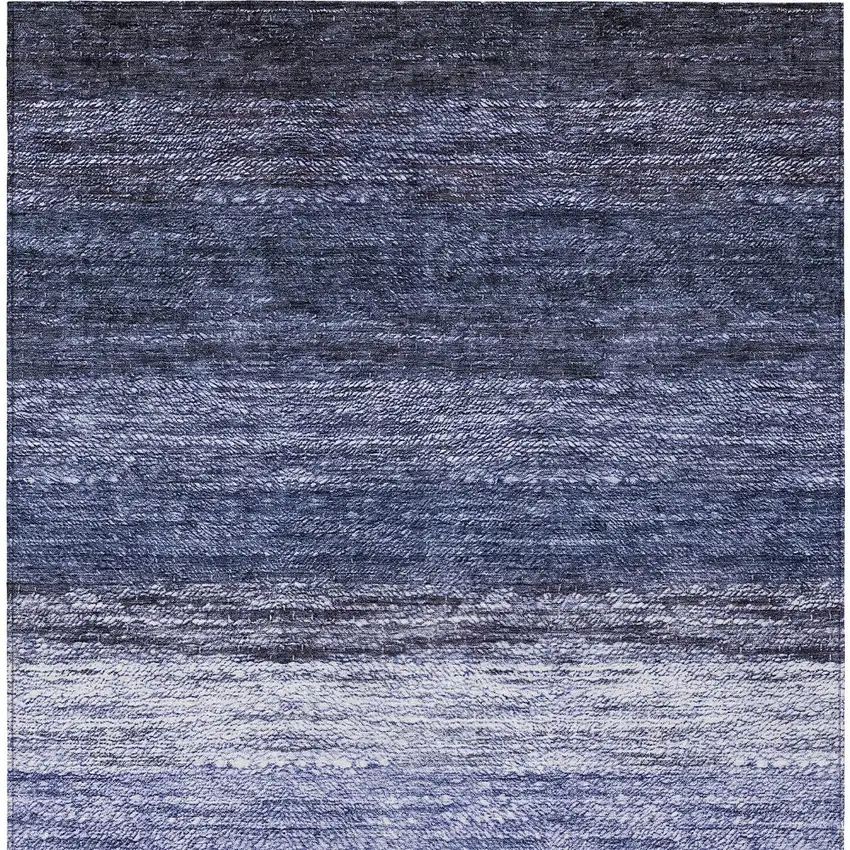 Navy Blue And Ivory Ombre Washable Indoor Outdoor Area Rug Photo 7