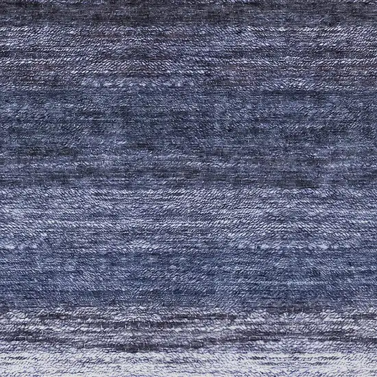 Navy Blue And Ivory Ombre Washable Indoor Outdoor Area Rug Photo 6