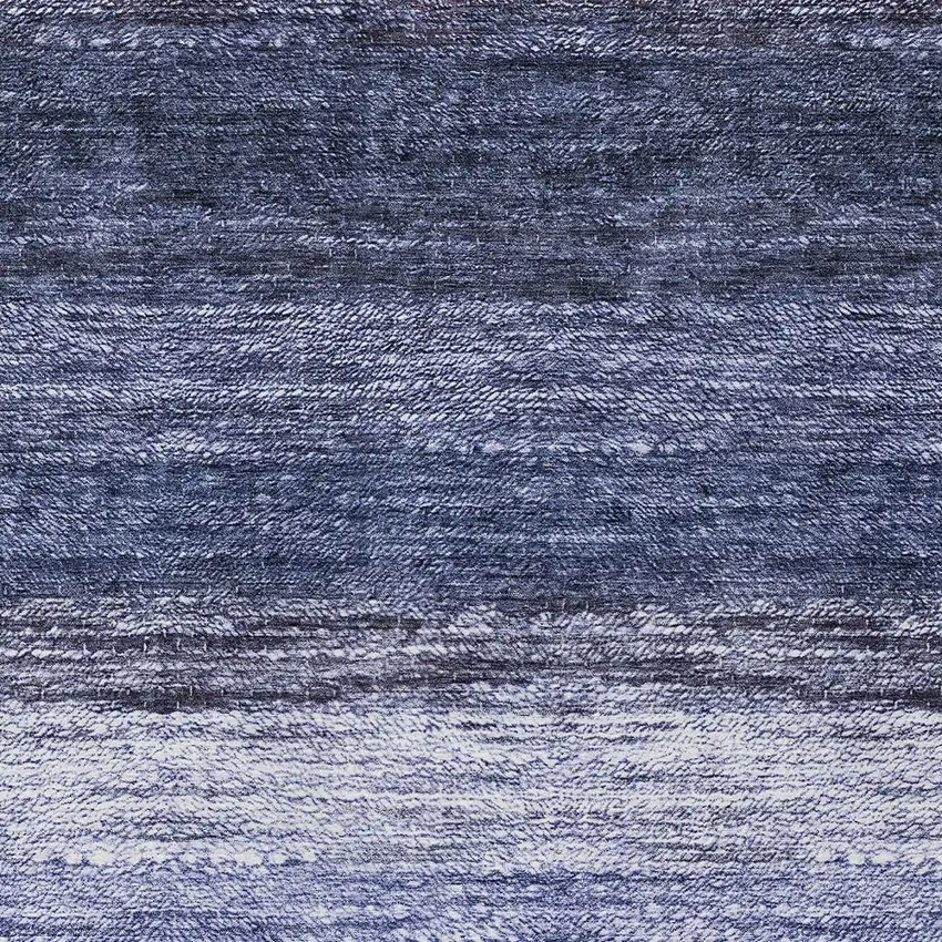 Navy Blue And Ivory Ombre Washable Indoor Outdoor Area Rug Photo 6