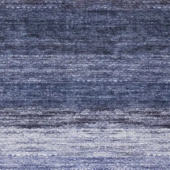 Navy Blue And Ivory Ombre Washable Indoor Outdoor Area Rug Photo 6