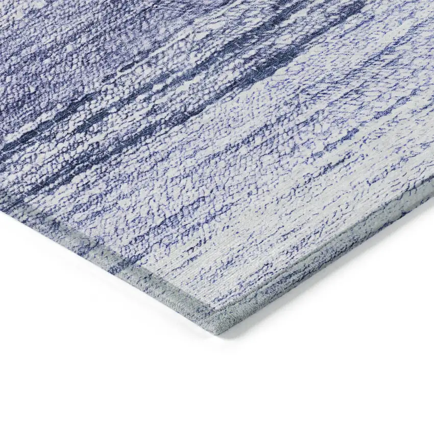 Navy Blue And Ivory Ombre Washable Indoor Outdoor Area Rug Photo 5