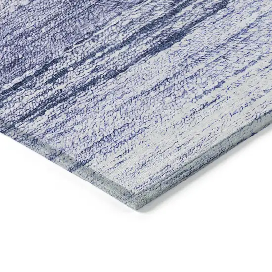 Navy Blue And Ivory Ombre Washable Indoor Outdoor Area Rug Photo 5