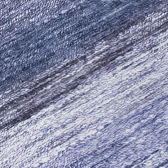 Navy Blue And Ivory Ombre Washable Indoor Outdoor Area Rug Photo 8