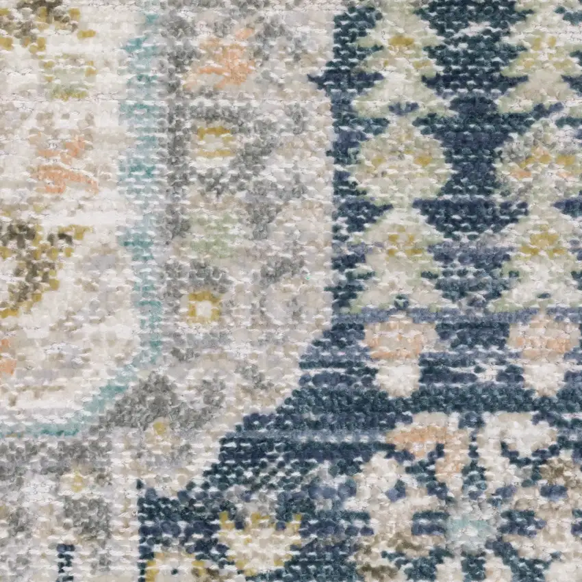 Navy Blue And Ivory Oriental Area Rug Photo 9