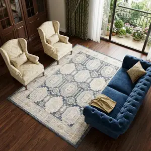 Photo of Navy Blue And Ivory Oriental Area Rug