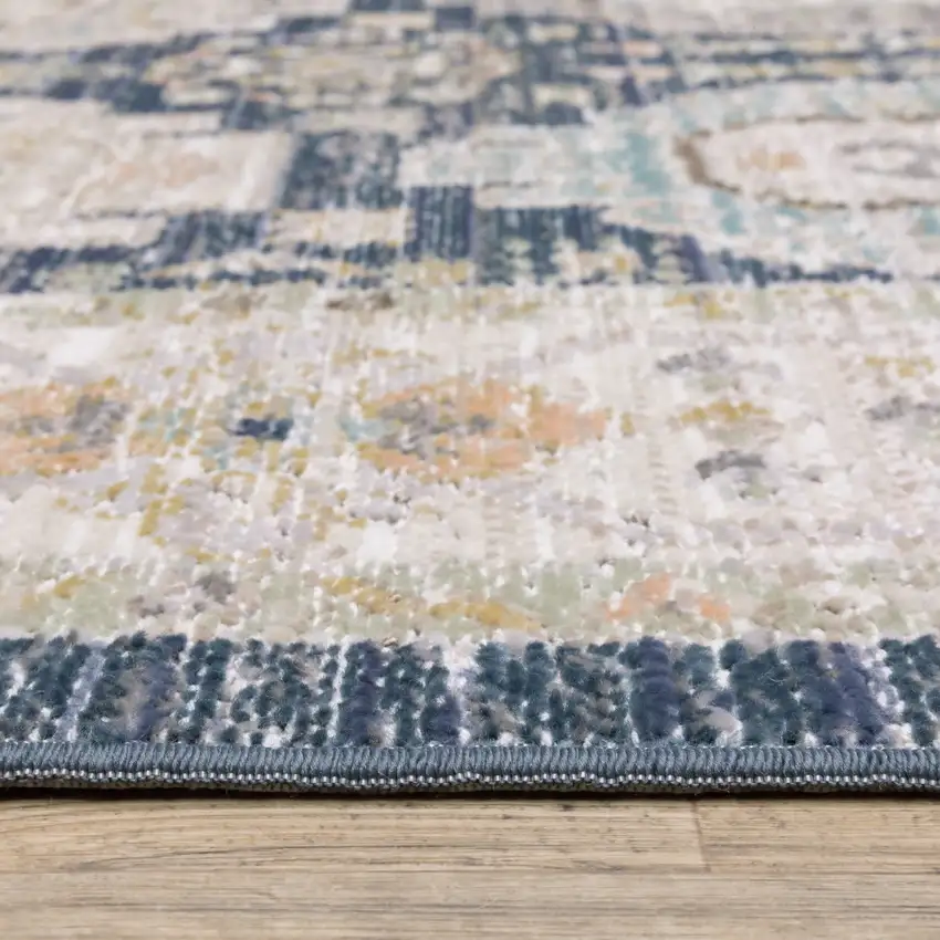 Navy Blue And Ivory Oriental Area Rug Photo 8