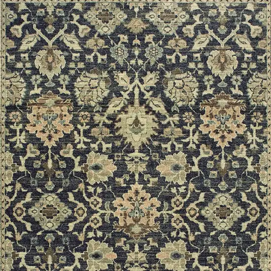 Navy Blue And Ivory Oriental Area Rug Photo 6