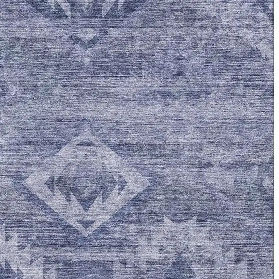 Navy Blue And Ivory Southwestern Washable Area Rug With UV Protection Photo 3
