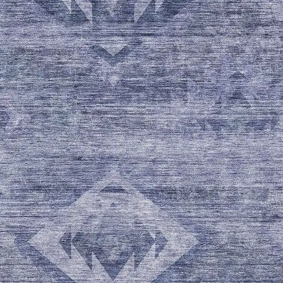 Navy Blue And Ivory Southwestern Washable Area Rug With UV Protection Photo 3