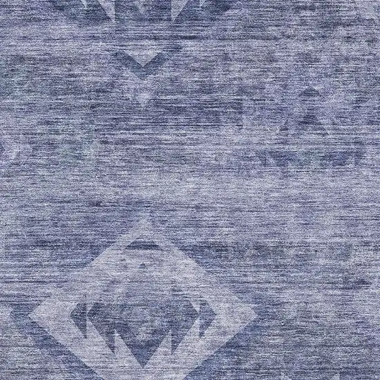 Navy Blue And Ivory Southwestern Washable Area Rug With UV Protection Photo 3