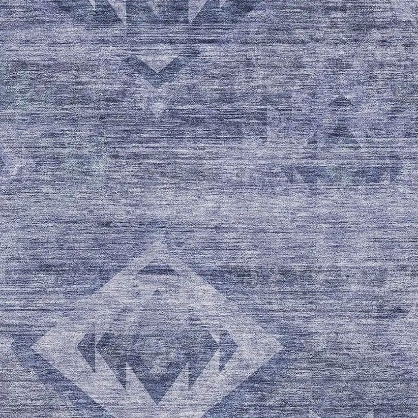 Navy Blue And Ivory Southwestern Washable Area Rug With UV Protection Photo 3