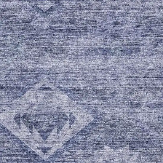 Navy Blue And Ivory Southwestern Washable Area Rug With UV Protection Photo 3