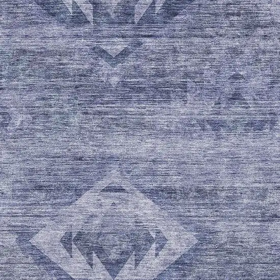 Navy Blue And Ivory Southwestern Washable Area Rug With UV Protection Photo 3