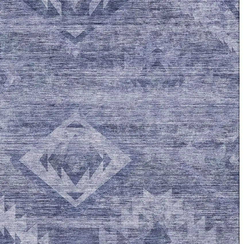 Navy Blue And Ivory Southwestern Washable Area Rug With UV Protection Photo 4