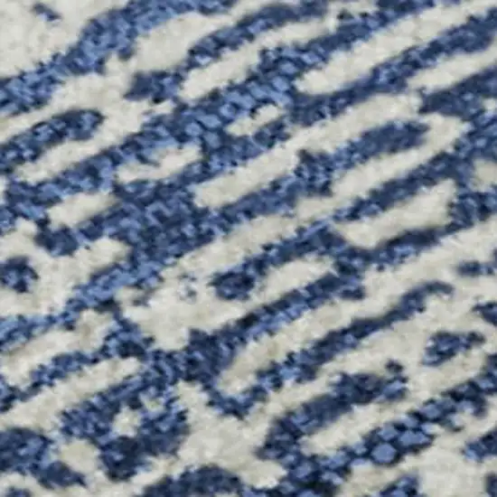 Navy Blue And Ivory Striped Washable Area Rug With UV Protection Photo 3