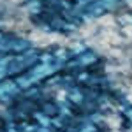 Navy Blue And Ivory Striped Washable Area Rug With UV Protection Photo 3