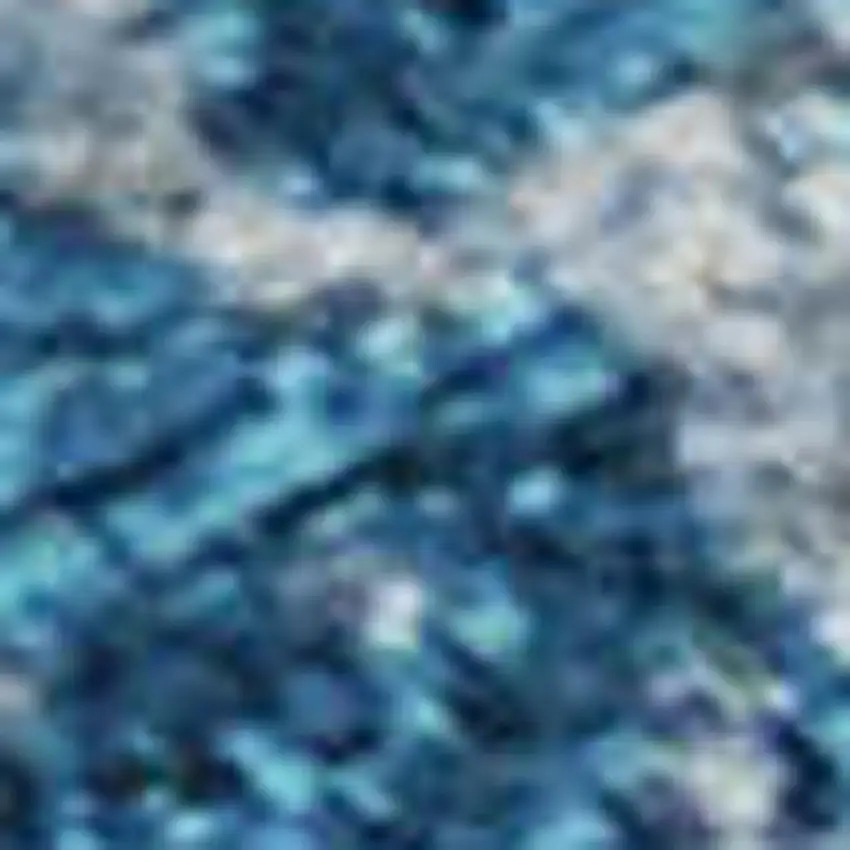 Navy Blue And Ivory Striped Washable Area Rug With UV Protection Photo 3