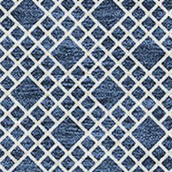 Navy Blue And Ivory Striped Washable Area Rug With UV Protection Photo 2