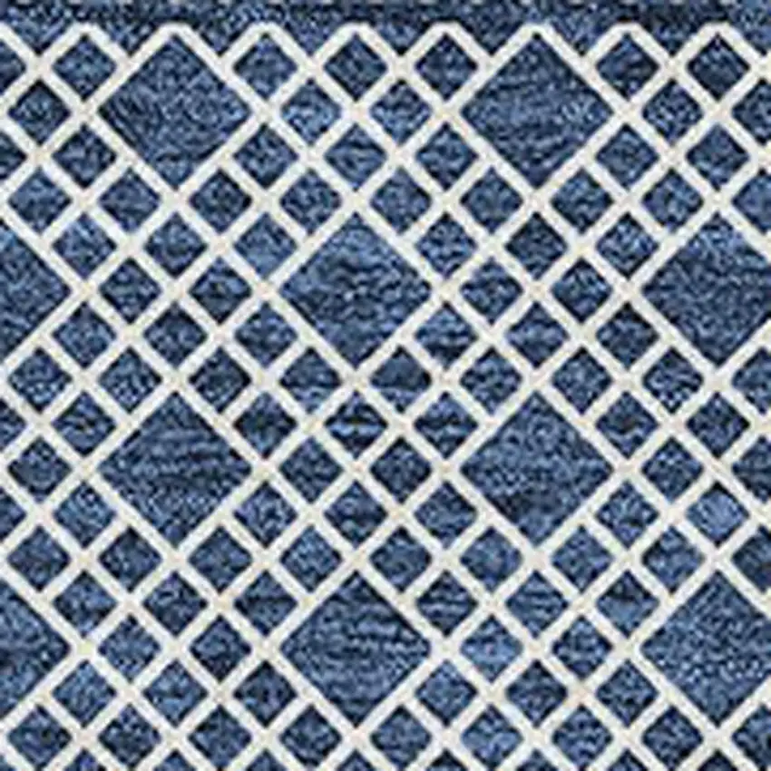 Navy Blue And Ivory Striped Washable Area Rug With UV Protection Photo 2