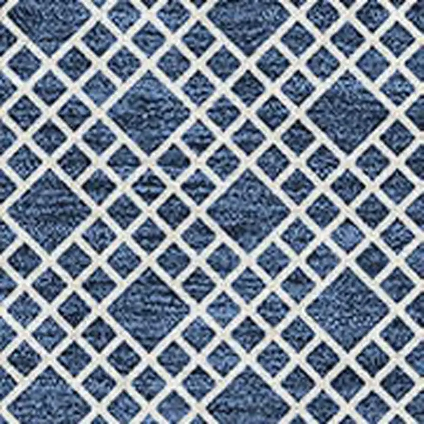 Navy Blue And Ivory Striped Washable Area Rug With UV Protection Photo 2