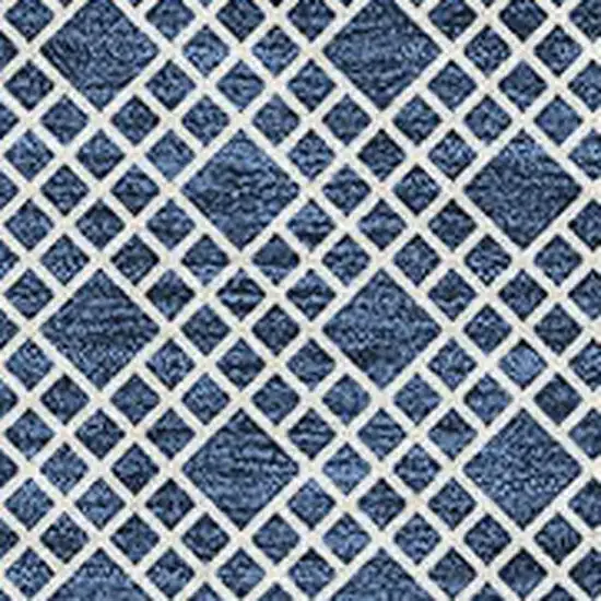 Navy Blue And Ivory Striped Washable Area Rug With UV Protection Photo 2