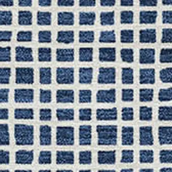 Navy Blue And Ivory Striped Washable Indoor Outdoor Area Rug Photo 3