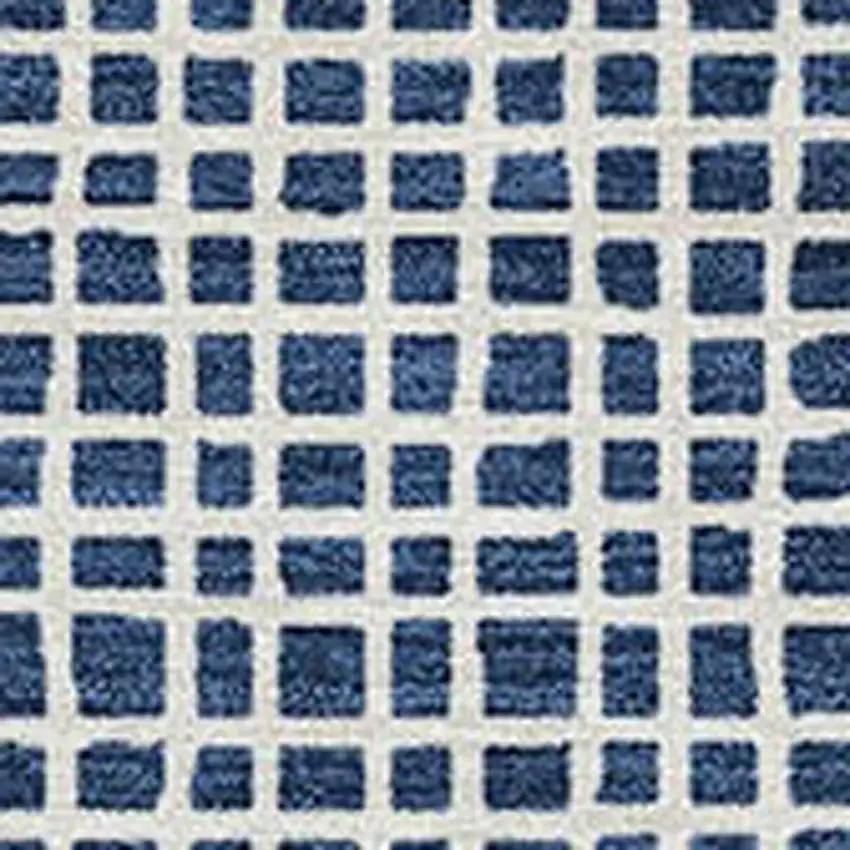 Navy Blue And Ivory Striped Washable Indoor Outdoor Area Rug Photo 3