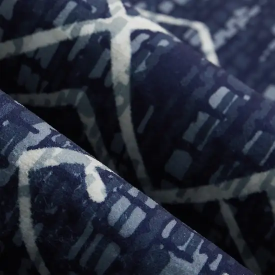 Navy Blue And Ivory Tribal Area Rug Photo 7