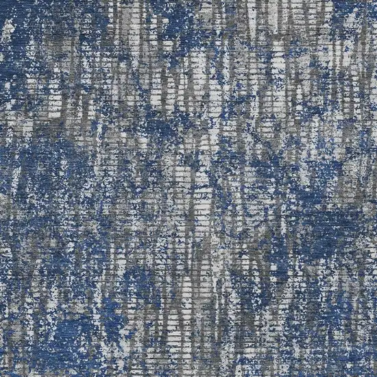 Navy Blue And Khaki Abstract Washable Indoor Outdoor Area Rug Photo 3