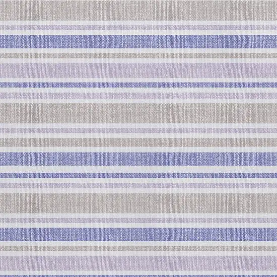 Navy Blue And Lavender Striped Washable Area Rug With UV Protection Photo 2