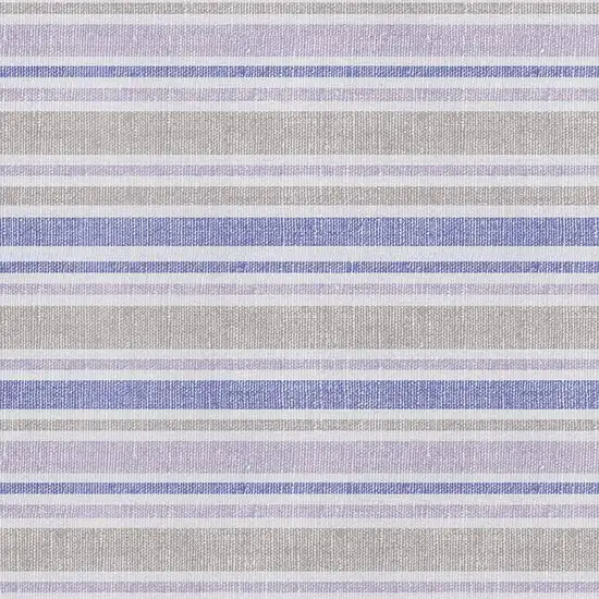 Navy Blue And Lavender Striped Washable Area Rug With UV Protection Photo 2
