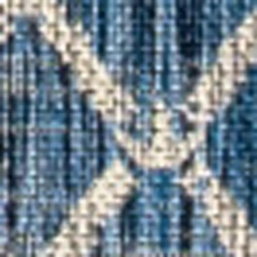 Navy Blue And Light Gray Trellis Indoor Outdoor Area Rug Photo 2