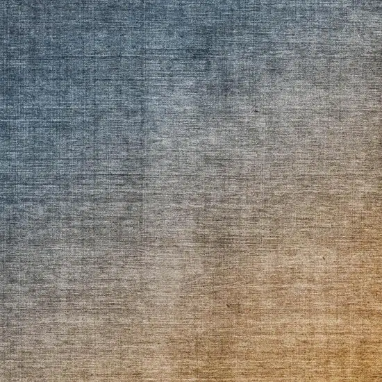 Navy Blue And Orange Ombre Washable Area Rug With UV Protection Photo 3