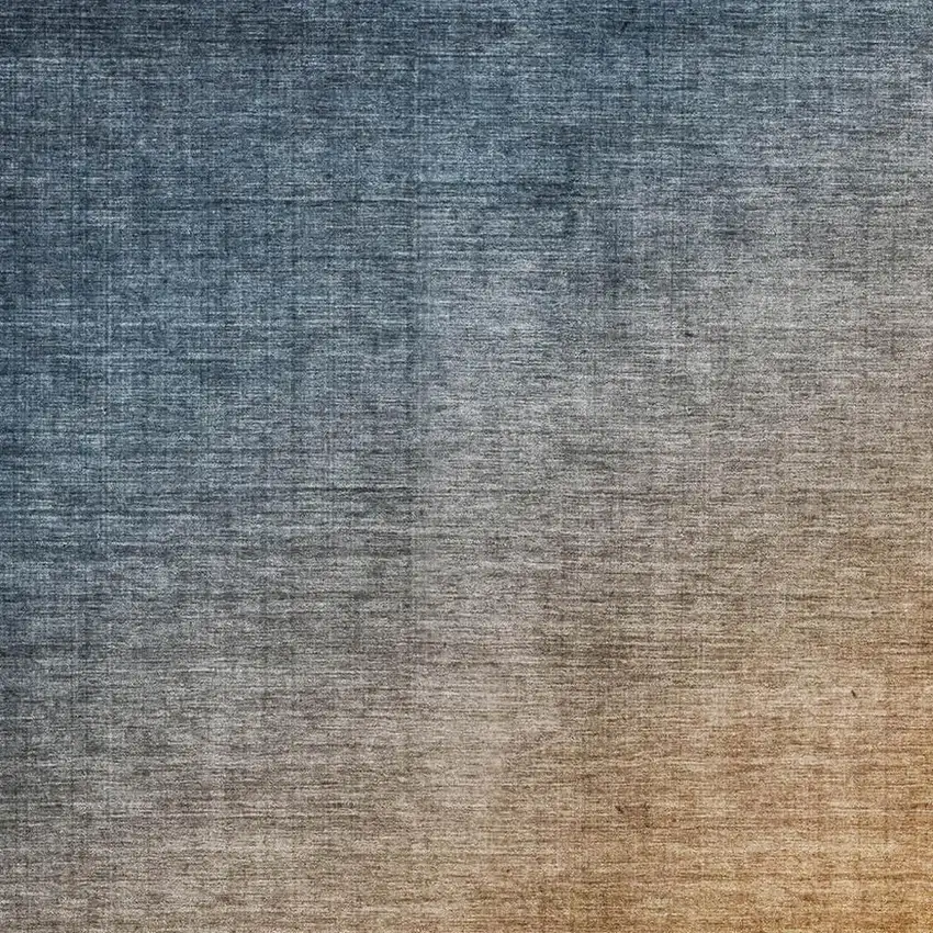 Navy Blue And Orange Ombre Washable Area Rug With UV Protection Photo 3