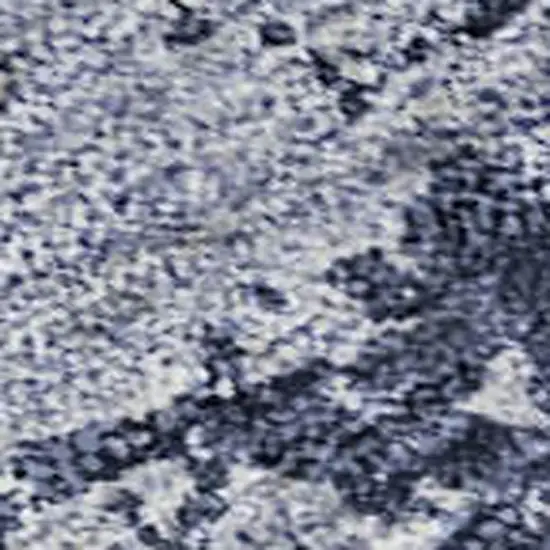 Navy Blue And Silver Abstract Washable Area Rug With UV Protection Photo 2