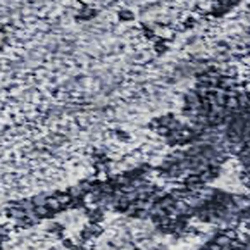 Navy Blue And Silver Abstract Washable Area Rug With UV Protection Photo 2