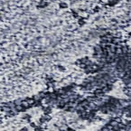 Navy Blue And Silver Abstract Washable Area Rug With UV Protection Photo 2