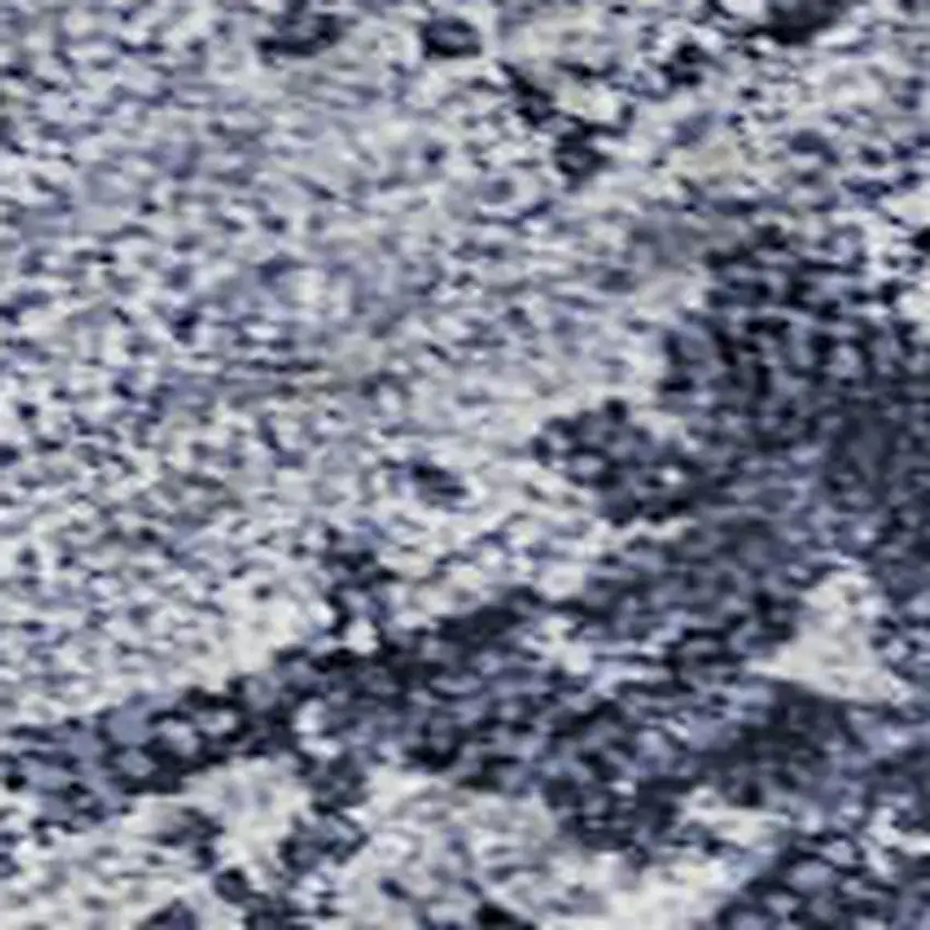 Navy Blue And Silver Abstract Washable Area Rug With UV Protection Photo 2