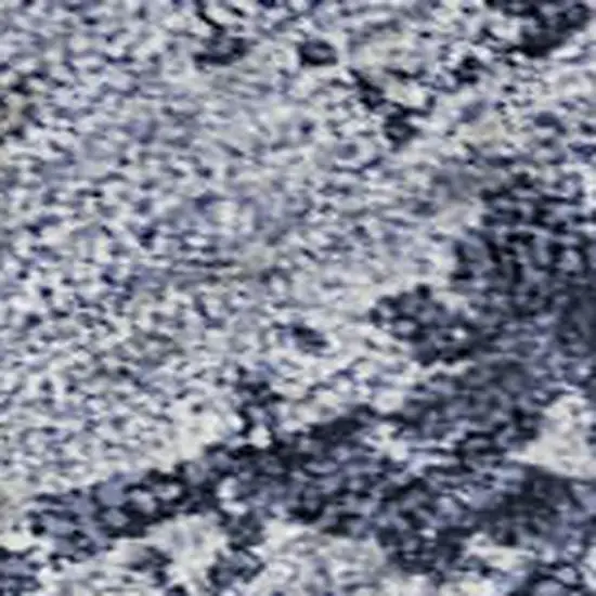 Navy Blue And Silver Abstract Washable Area Rug With UV Protection Photo 2