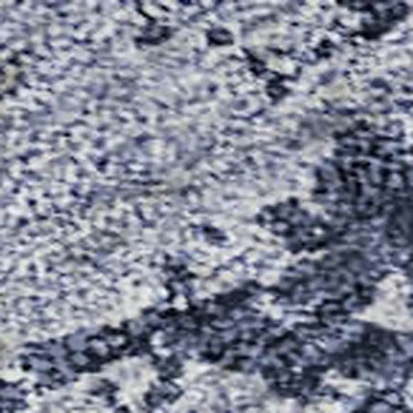 Navy Blue And Silver Abstract Washable Area Rug With UV Protection Photo 2