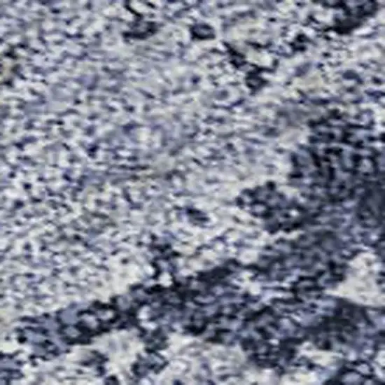 Navy Blue And Silver Abstract Washable Area Rug With UV Protection Photo 2