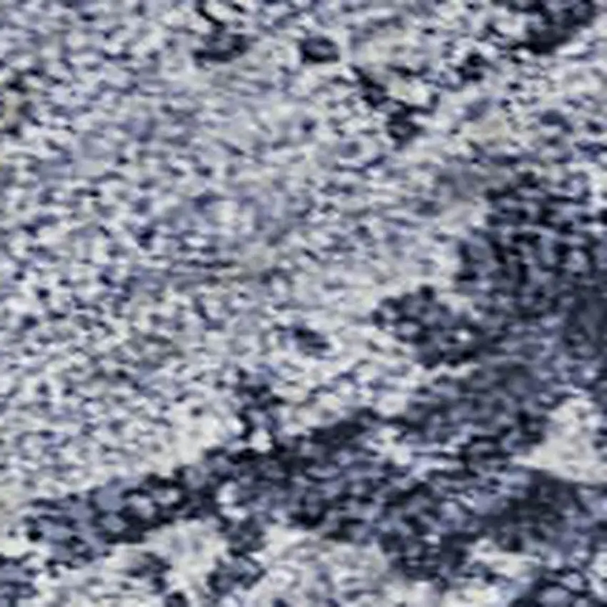 Navy Blue And Silver Abstract Washable Area Rug With UV Protection Photo 2