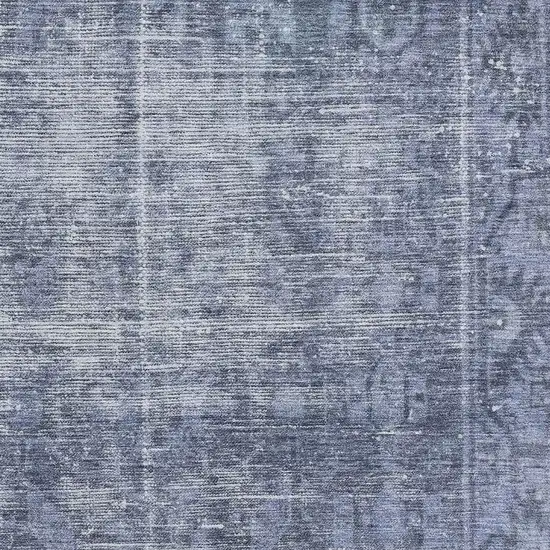 Navy Blue And Silver Oriental Washable Area Rug With UV Protection Photo 2