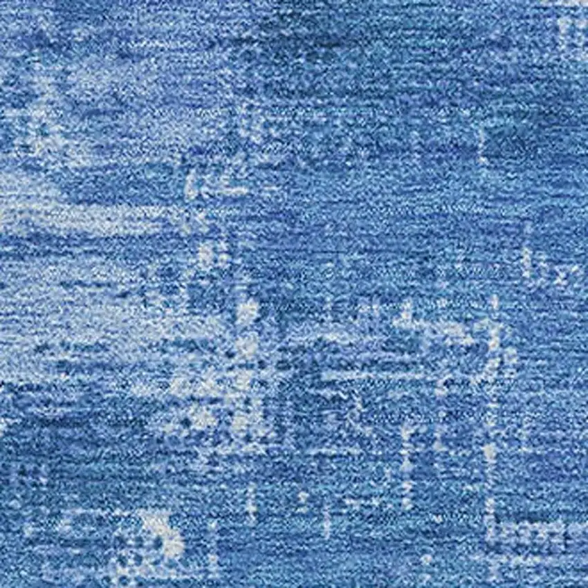 Navy Blue And Sky Blue Abstract Washable Area Rug With UV Protection Photo 2