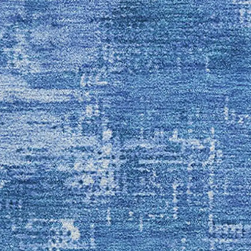 Navy Blue And Sky Blue Abstract Washable Area Rug With UV Protection Photo 2