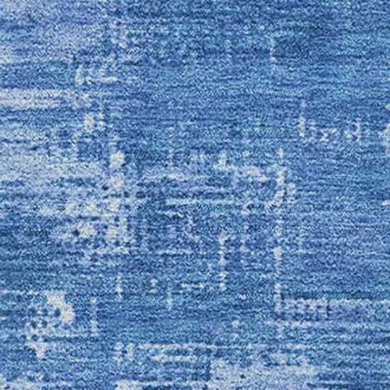 Navy Blue And Sky Blue Abstract Washable Area Rug With UV Protection Photo 2