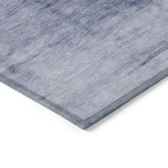 Navy Blue And Sky Blue Abstract Washable Indoor Outdoor Area Rug Photo 4