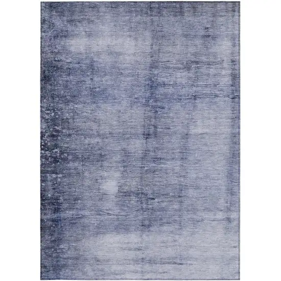 Navy Blue And Sky Blue Abstract Washable Indoor Outdoor Area Rug Photo 5